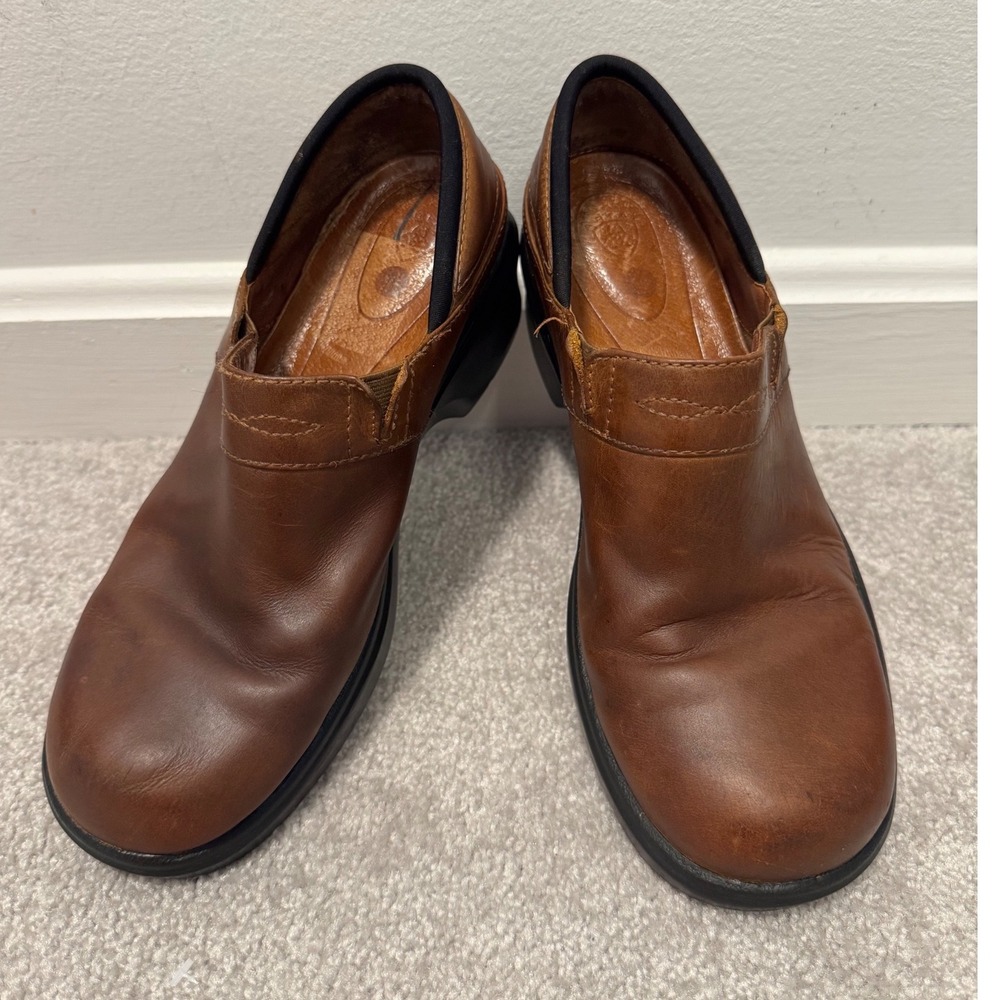 Ariat Santa Cruz Women Brown Leather Slip-On Clogs Western Comfort Shoes 7.5B